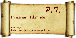 Preiner Tünde névjegykártya